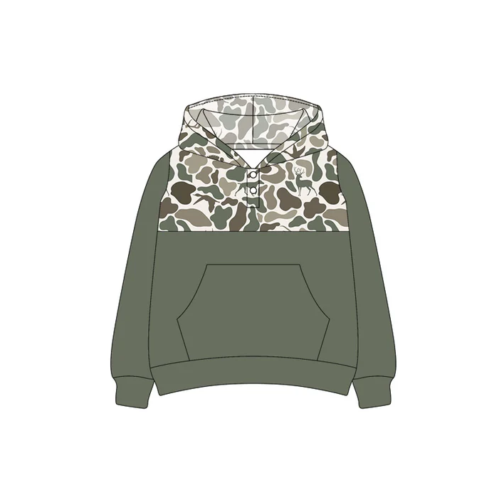 6.9 Preorder (moq 5)Baby Boys Southern Deer Camouflage Hooded Pullovers Tee Shirts