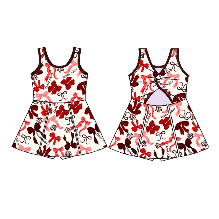6.20 Preorder (moq 5)Baby Girls Sleeveless Red Bows Plaid ATM Button Short Team Knee Length Dresses