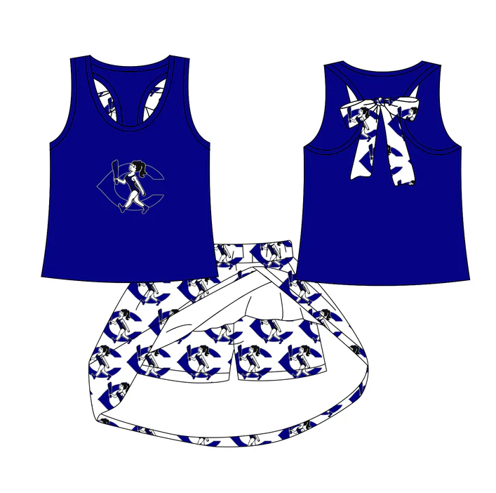 6.21 Preorder (moq 5)Baby Girls Gavegirl team Top Skirt Skort Sets