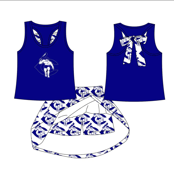 6.21 Preorder (moq 5)Baby Girls Gavemen team Top Skirt Skort Sets