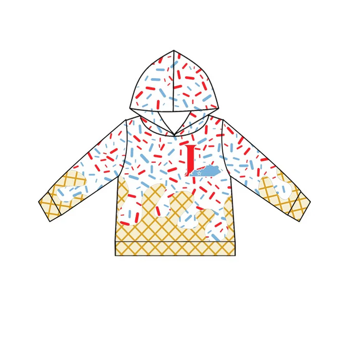 7.1 Preorder (moq 5)Baby Boys White Long Sleeves L Drip Team Hoodies Top