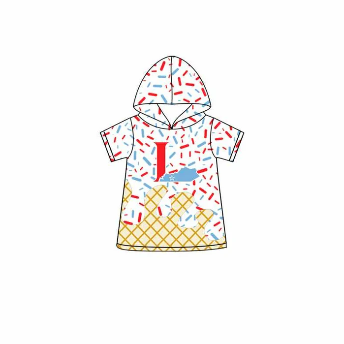 7.1 Preorder (moq 5)Baby Boys White Short Sleeves L Drip Team Hoodies Top