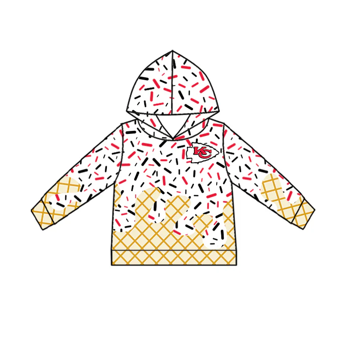 7.2 Preorder (moq 5)Baby Boys Long Sleeves Drip Red KC Team Hoodies Top