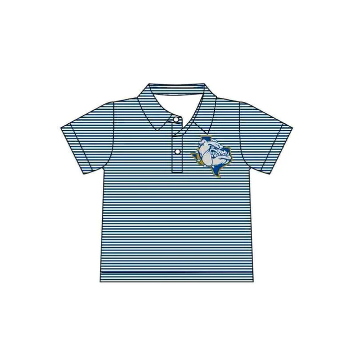 8.15 Preorder(moq 5) Baby Boys Blue Dog Team Short Sleeve Tee Pullovers Shirts Tops