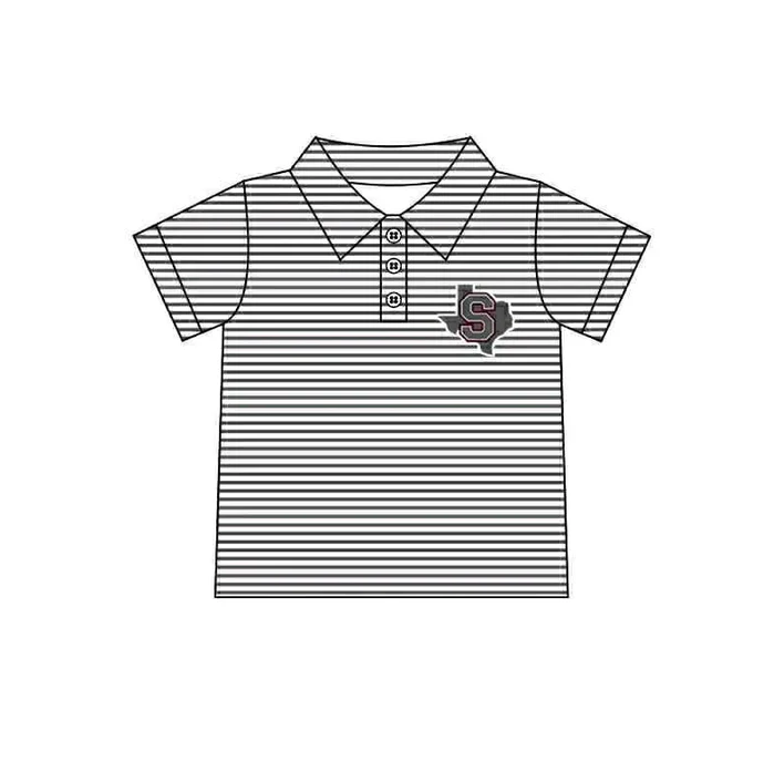8.15 Preorder(moq 5) Baby Boys Black S Team Short Sleeve Tee Pullovers Shirts Tops