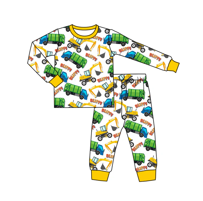 8.15 Baby Boys Cartoon Study Pajamas Clothing Sets preorder(moq 5)