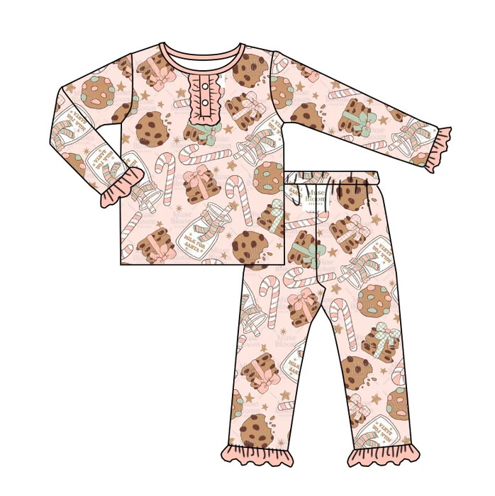 8.16 Baby Girls Christmas Cookie Pajamas Clothing Sets preorder(moq 5)