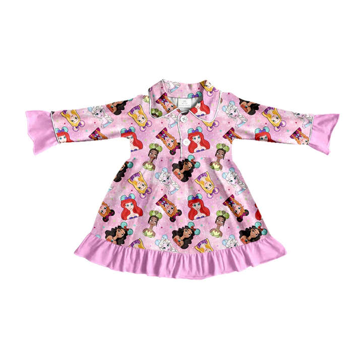 8.19 Baby Girls Pink Princess Ruffle Gown Dresses preorder(moq 5)