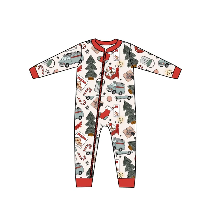 8.21 Christmas Present Baby Infant Long Sleeve Zip Rompers preorder(moq 5)