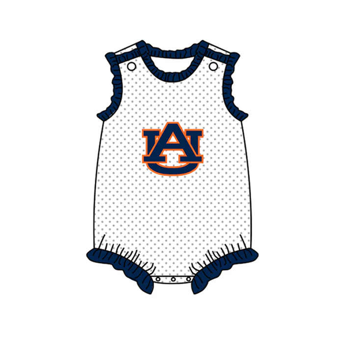 8.22 Baby Girls AU Team Sleeveless Ruffle Rompers preorder(moq 5)