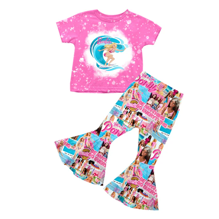 8.23 Baby Girls Doll Beach Shirt Ruffle Bell Pants Clothes preorder(moq 5)