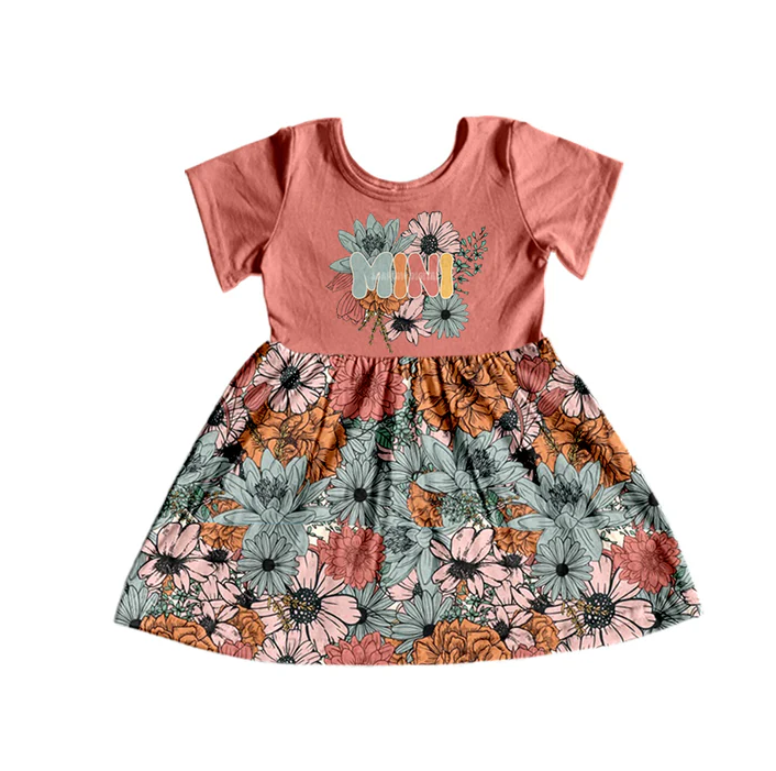 8.25 Baby Girls Mini Flowers Short Sleeve Dresses preorder(moq 5)