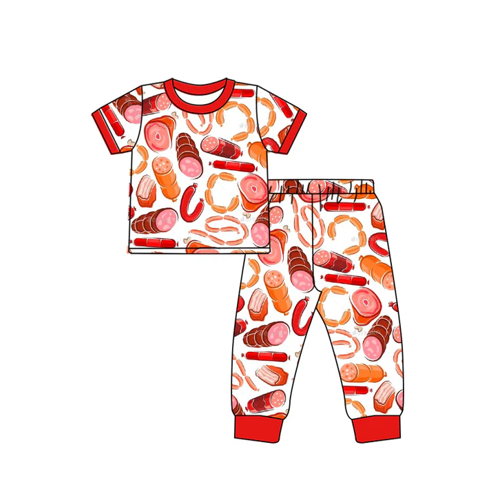8.25 Baby Boys Ham Sausage Ruffle Pants Pajamas Sets preorder(moq 5)