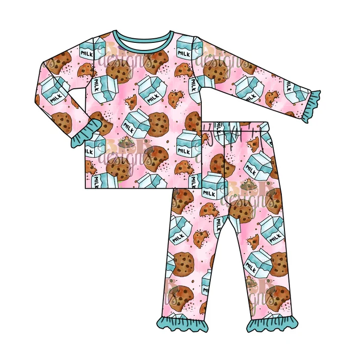 8.26 Baby Girls Pink Milk Cookie Pajamas Clothing Sets preorder(moq 5)