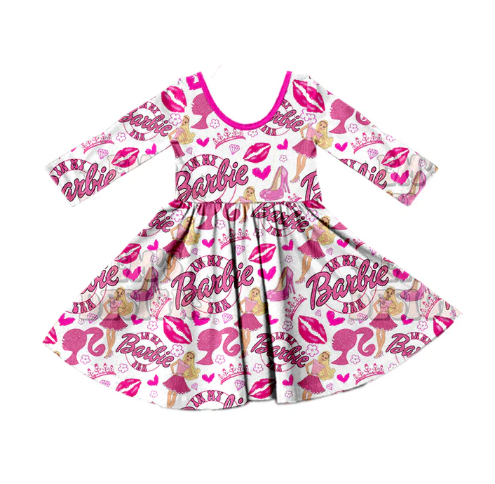 8.26 Baby Girls Fall Pink Doll Twirl Dresses preorder(moq 5)