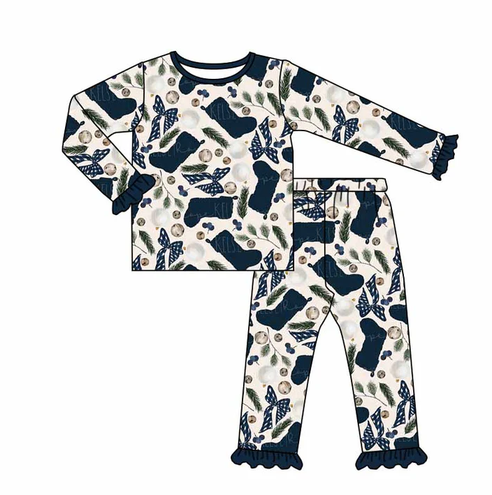 8.29 Baby Girls Christmas Socks Top Jammies Pajamas Sets preorder(moq 5)