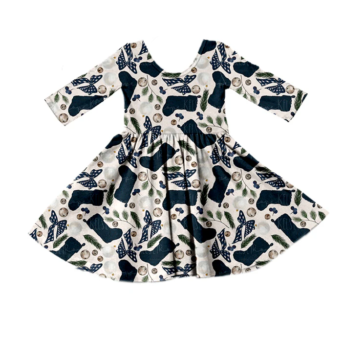 8.29 Baby Girls Christmas Socks Knee Length Dresses preorder(moq 5)
