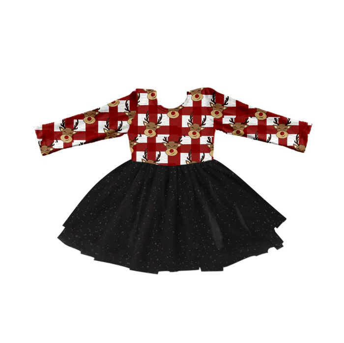 8.30 Baby Girls Christmas Deer Tutu Long Sleeve Dresses preorder(moq 5)