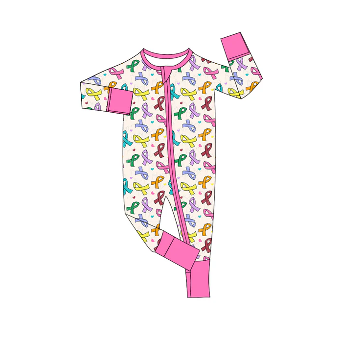 9.2 Preorder(moq 5)Baby Girls Colorful Cross Zipper Footie Rompers