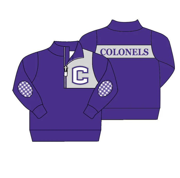 9.5 Baby Boys Purple Team 6 Long Sleeve Pullover Shirt Tops preorder(moq 5)