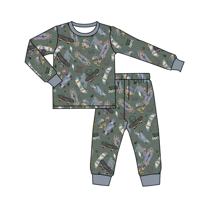 9.6 Baby Boys Skateboarding Shirt Pants Pajamas Clothes Sets Preorder(moq 5)
