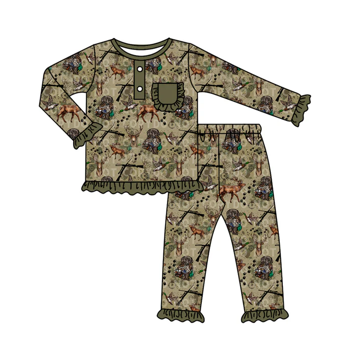 9.6 Baby Girls Football Fall Pie Pajamas Clothes Sets preorder(moq 5)