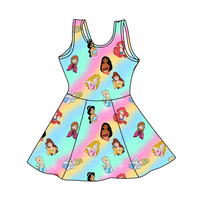 9.10 Baby Girls Colorful Mermaid Knee Length Dresses Preorder(moq 5)