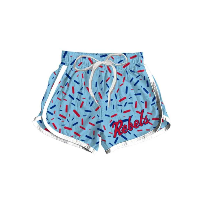 9.12 Preorder(moq 5) Baby Girls Rebels Blue Sprinkles Team Shorts Bottom