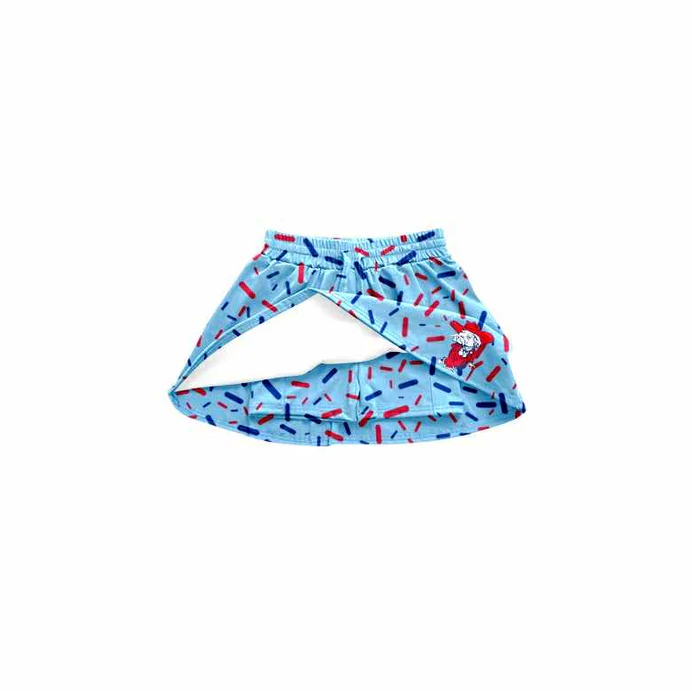 9.12 Preorder(moq 5) Baby Girls Blue Sprinkles Rebels Team Skort Shorts Bottoms