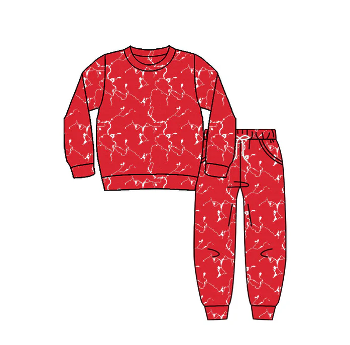 9.17 Preorder (moq 5)Baby Boys Red Camo Shirts Top Pockets Pants Christmas Clothes Sets