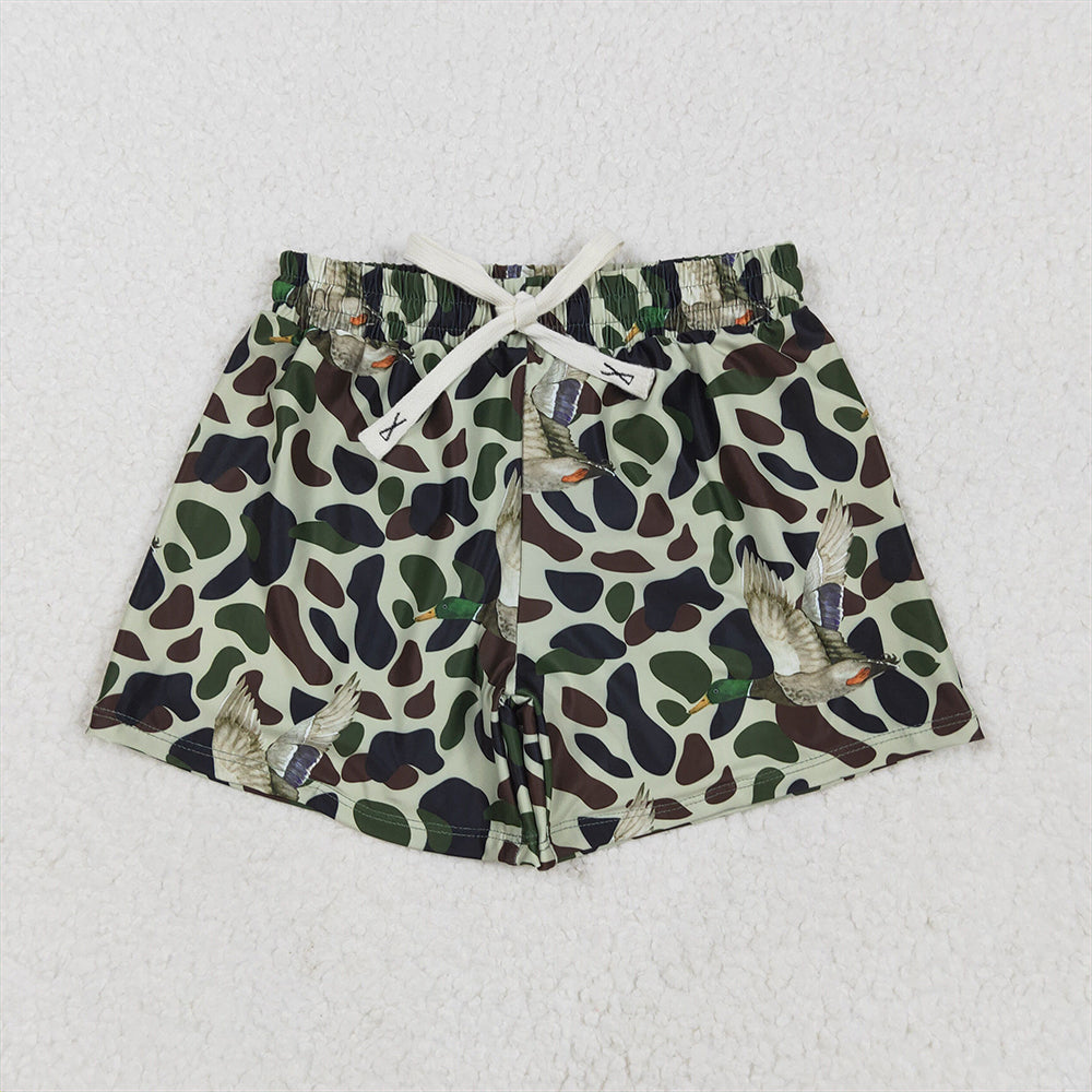 RTS NO MOQ Baby Boys Summer Pants S0469 Green Duck Camouflage Trunks Bottoms Swimsuits