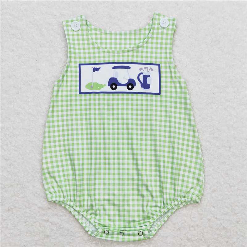 RTS NO MOQ Summer Sibling Boys Baby Girls Checkered Rompers Shorts Clothes Sets