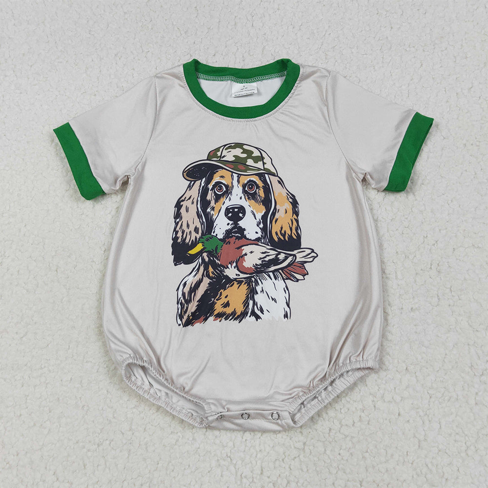 6.26 RTS NO MOQ Baby Boys Summer Bodysuit SR3091 Short Sleeves Dog Duck Rompers