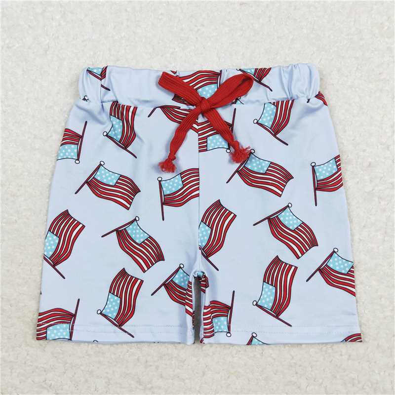 RTS NO MOQ Baby Boys Summer pants SS0174 Flag 4th Of July Summer Bottoms Shorts