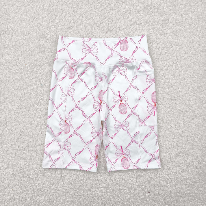RTS NO MOQ Summer Sibling Baby Girls 6 Colors High Waist Tennis Yoga Biking Shorts Bottoms