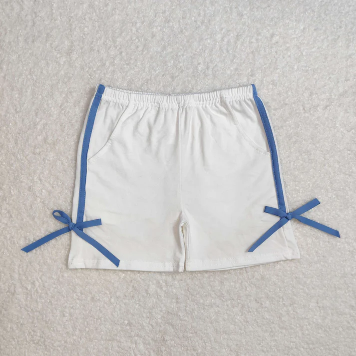 RTS NO MOQ Summer Sibling Baby Girls 4 Colors Cotton Button Shorts Bottoms