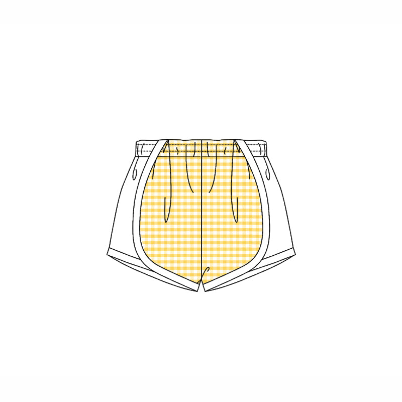 4.14 SS0496 Baby Girls White Yellow Plaid Shorts Bottoms Pre order