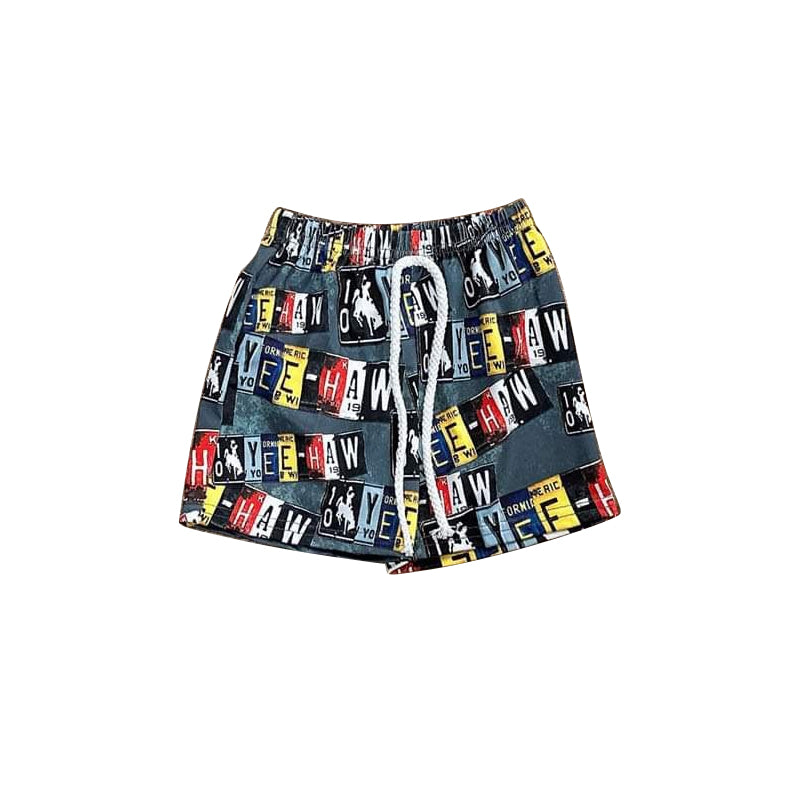 4.9 SS0513 Rodeo yeehaw western kids boys summer shorts pre order