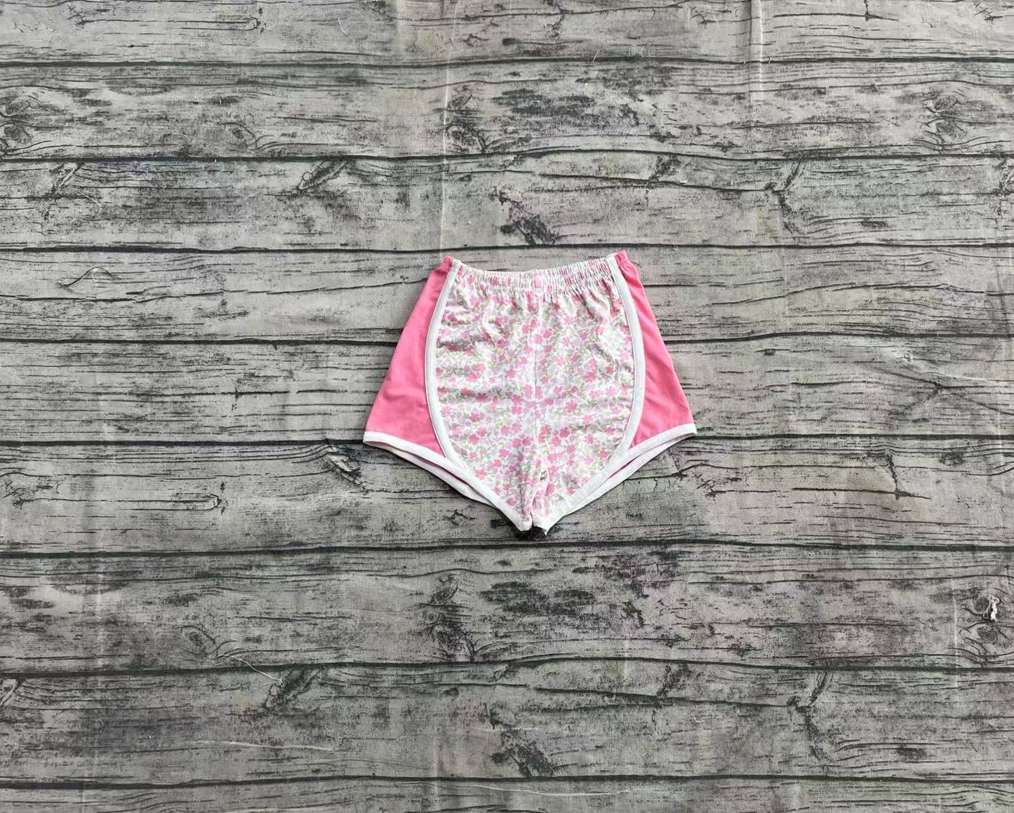 4.2 SS0523 Pink floral patchwork baby girls summer shorts pre order