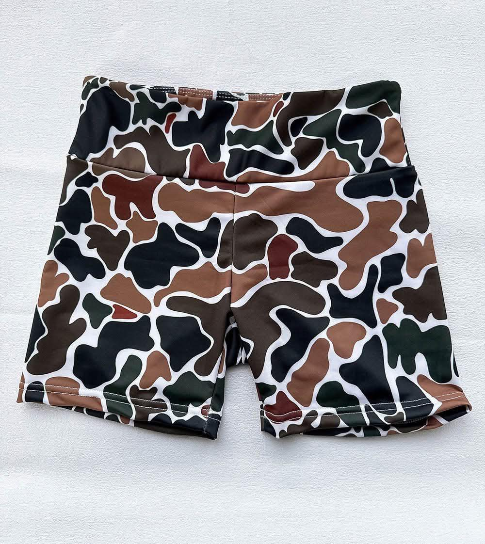 4.2 SS0534 High waist brown camo kids girls summer shorts pre order