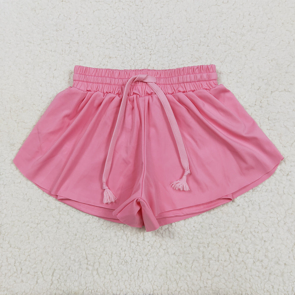 5.29 RTS NO MOQ Baby Girls Summer Pants SS0546 Pink Yoga Activewear Shorts Bottoms