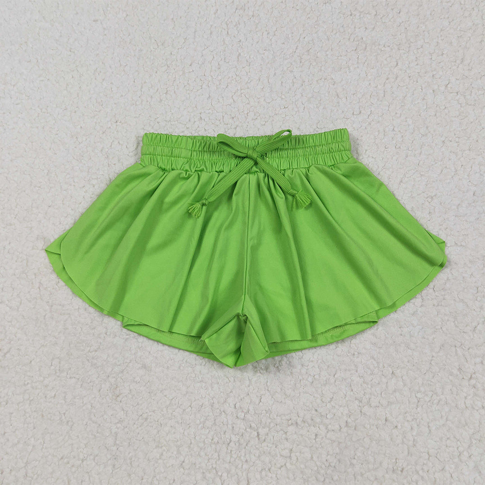 5.29 RTS NO MOQ Baby Girls Summer Pants SS0548 Green Yoga Activewear Shorts Bottoms