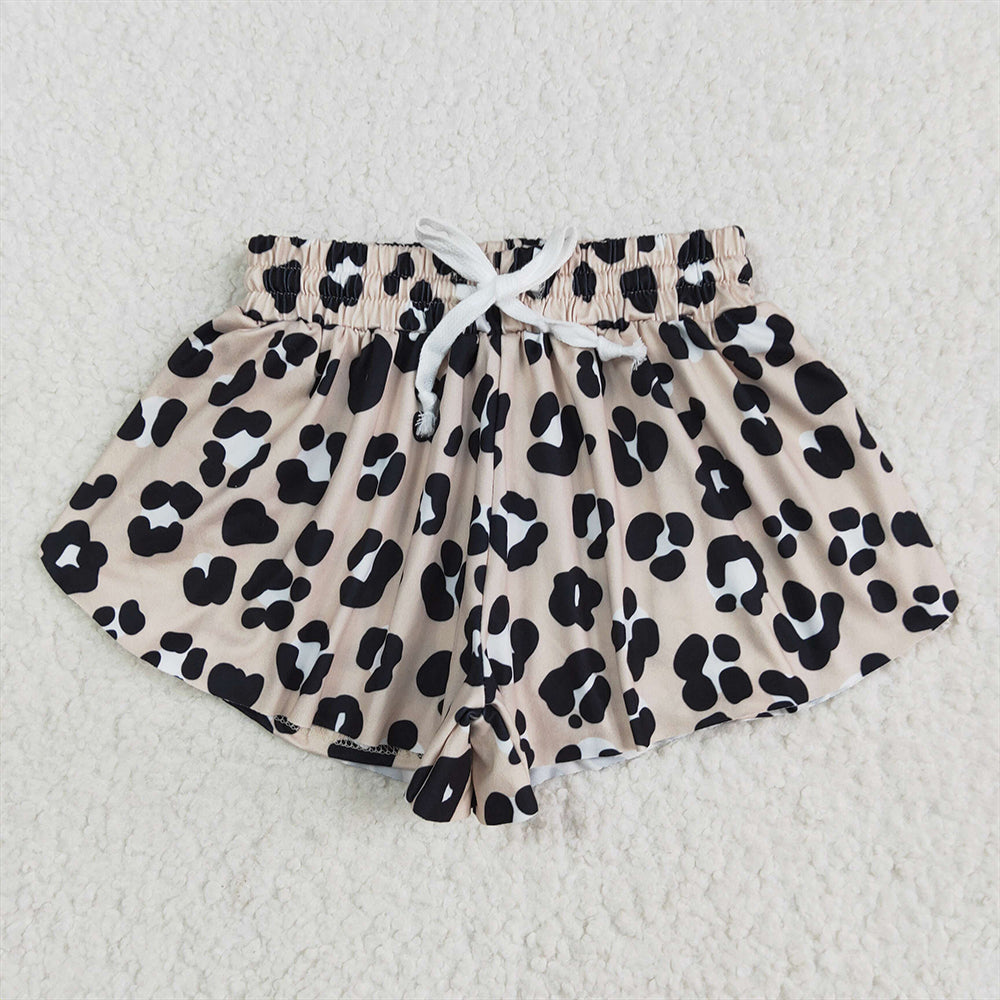 5.13 RTS NO MOQ Baby Girls Summer Pants SS0585 Khaki Black Leopard Shorts Bottoms