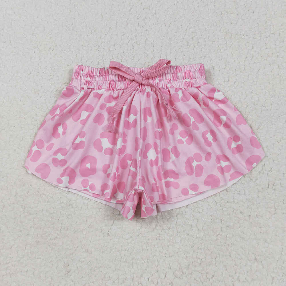 5.29 RTS NO MOQ Baby Girls Summer Pants SS0587 Pink Leopard Shorts Bottoms