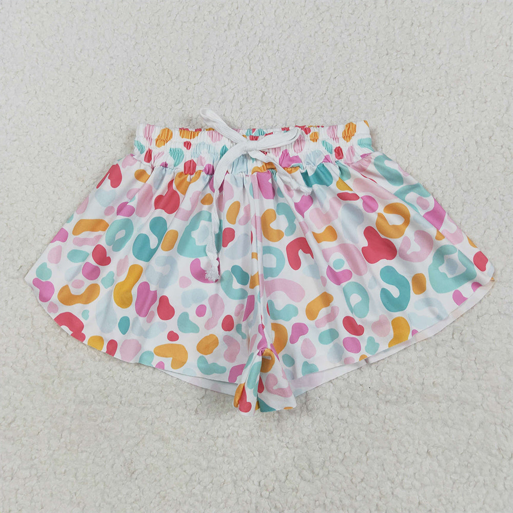 5.16 RTS NO MOQ Baby Girls Summer Pants SS0592 Pink Blue Leopard Shorts Bottoms