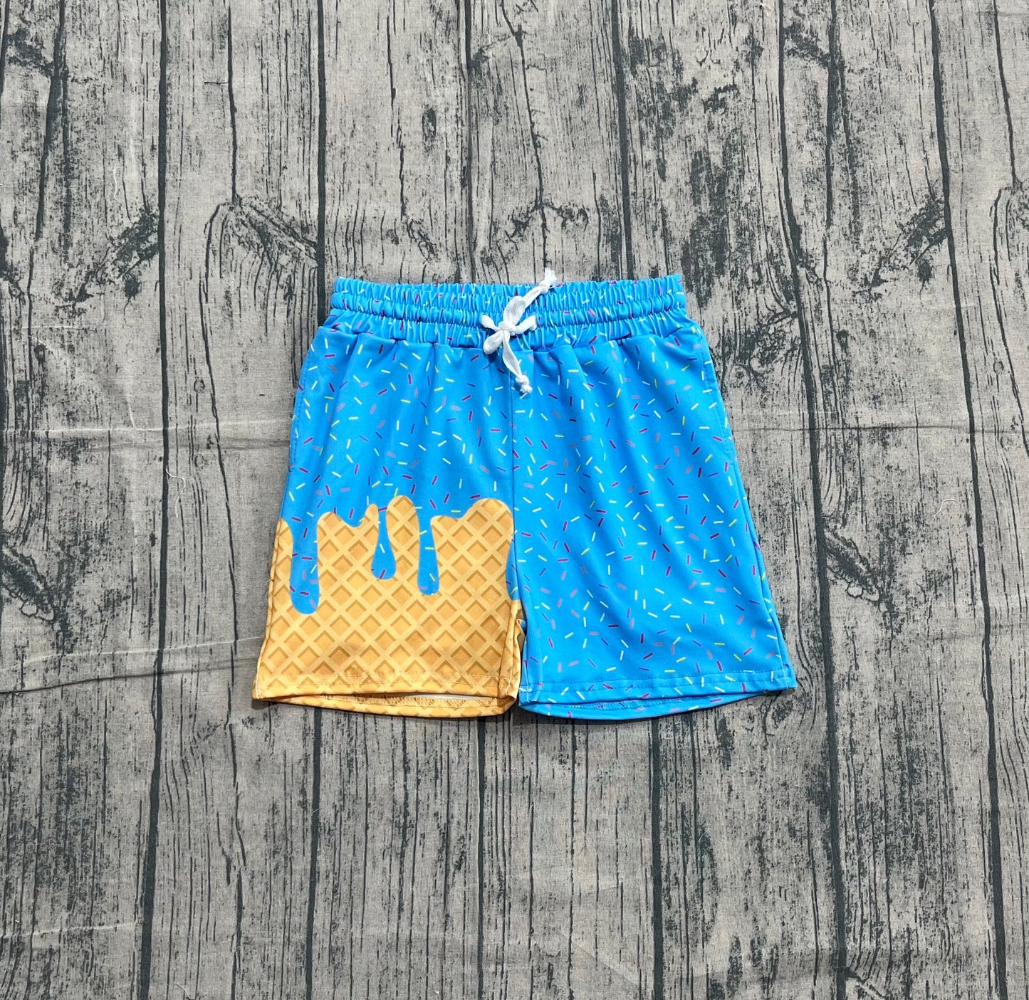 RTS Baby Boy Toddler Sprinkles Drips Summer Blue Bottom Shorts