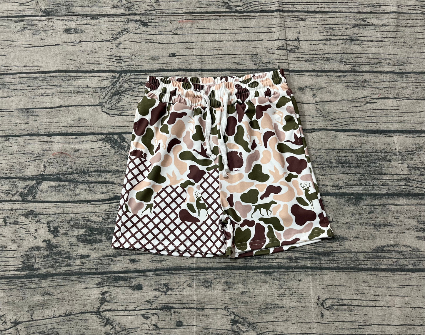 RTS Boys Kids Toddler Ducks Dogs Deer Camo Drips Summer Shorts Bottoms