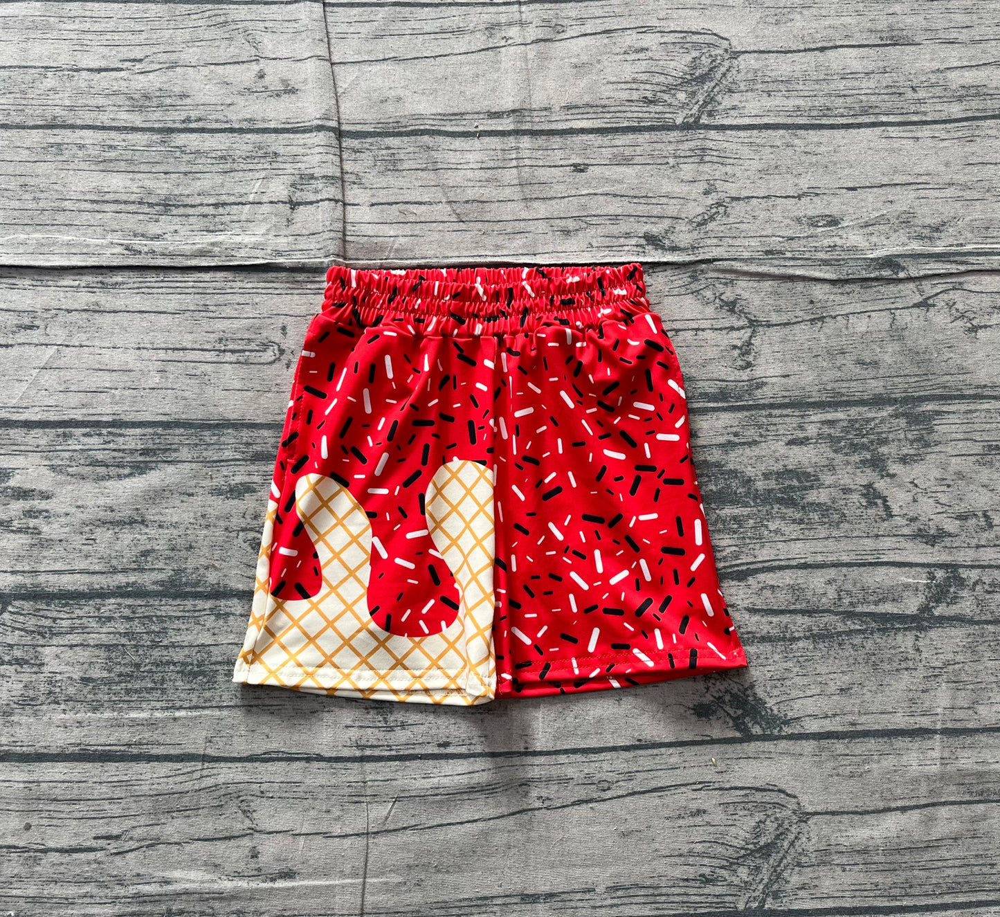 RTS Baby Boys Kids Red Drips Sprinkles Summer Shorts Bottom