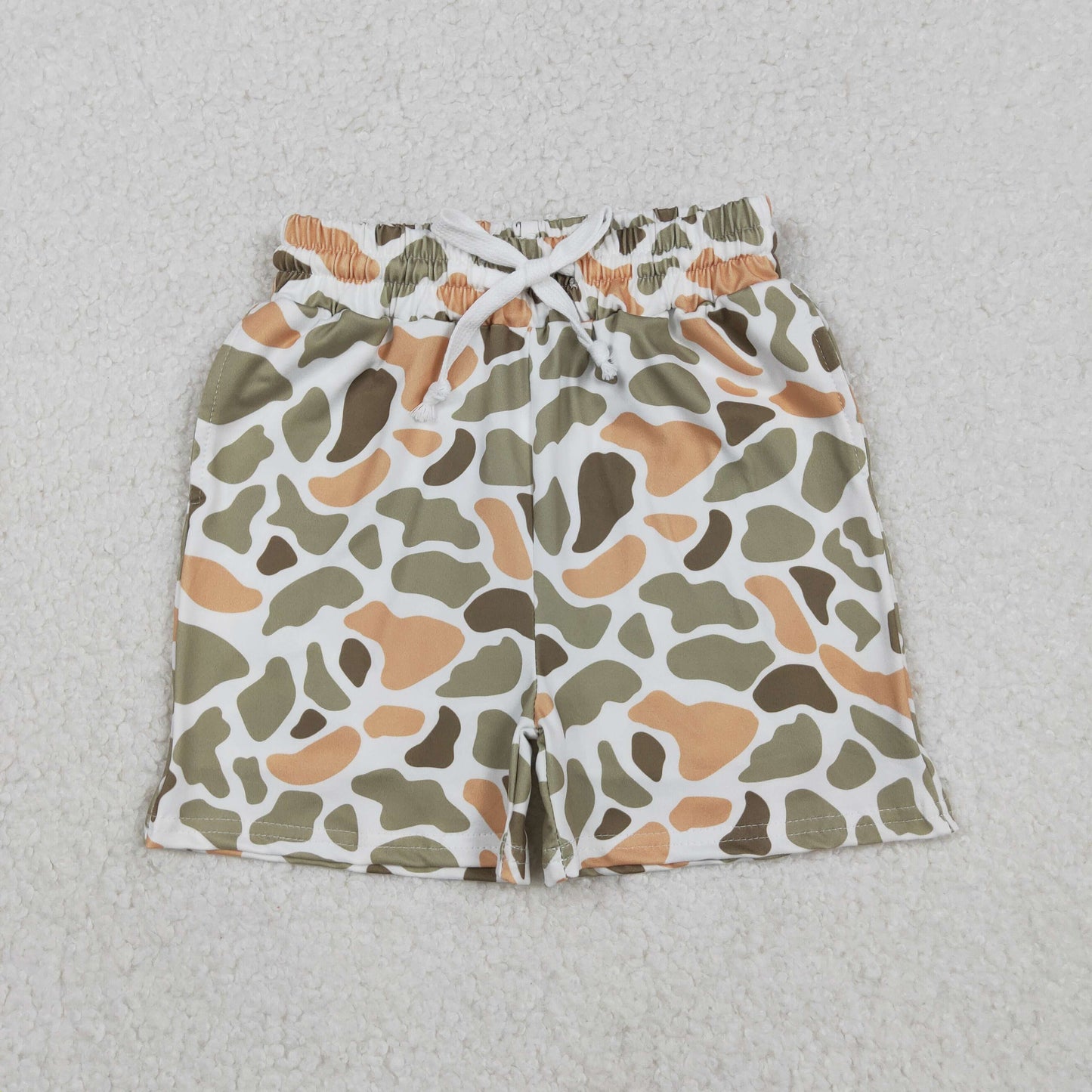 RTS Baby Boys Green Orange Camo Southern Shorts Bottom