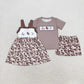 RTS NO MOQ Summer Sibling  Baby Girls Camo Duck Turkey Deer Sibling Dress Boys Clothes Sets